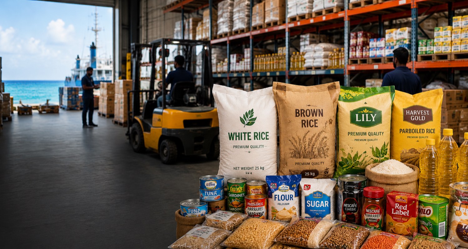 Wholesale food supply products prepared for island distribution