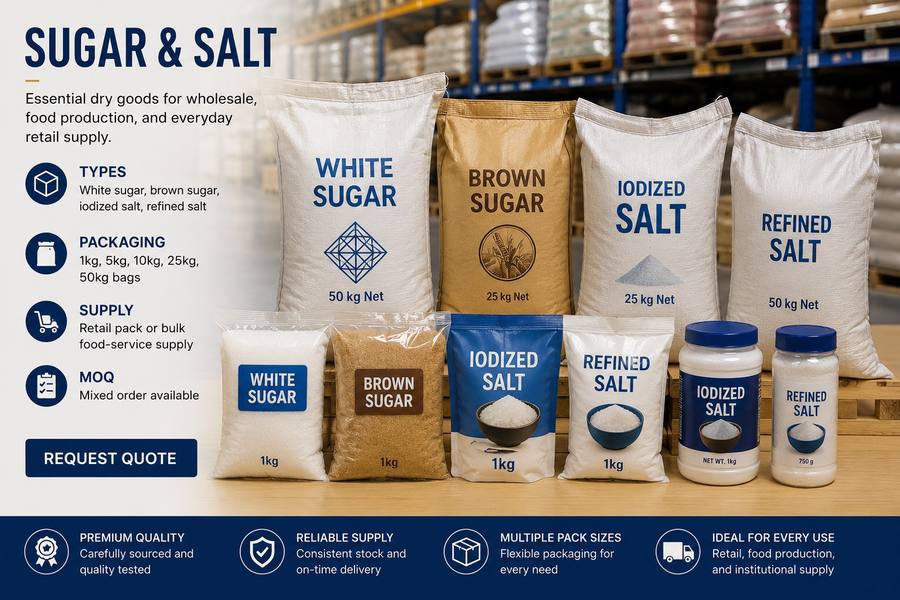Sugar and salt packaging options